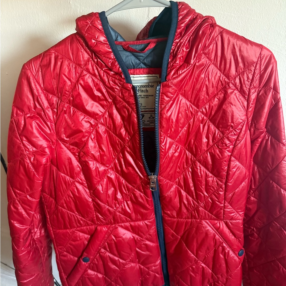 Abercrombie & Fitch women Vibrant Red Puffer Jacket